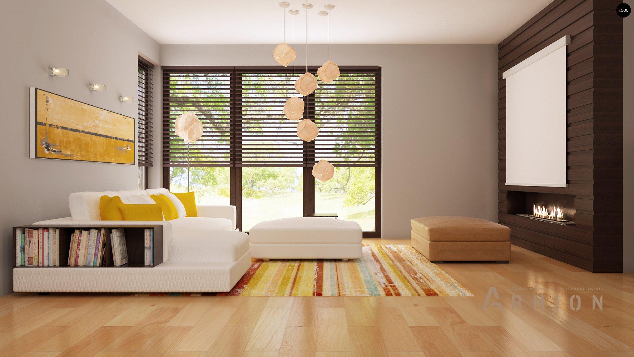 4. Проект одноэтажного дома в европейском стиле с двускатной кровлей, Z79 GP, площадью - 165 кв c мансардой, терассой, гаражом